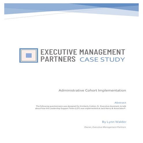 Administrative Cohort Implementation Case Study 2021