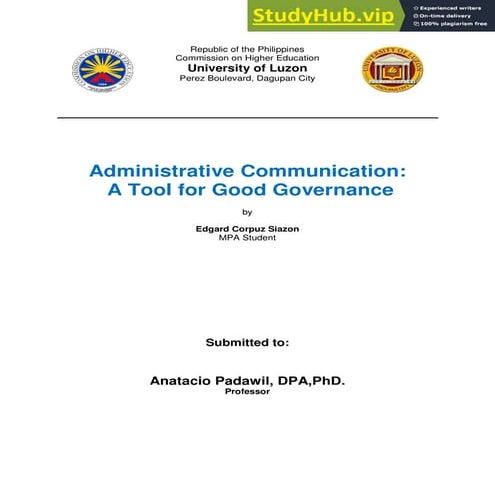 Administrative Communication  A Tool For Good Governance
