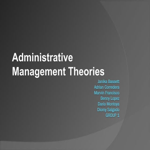 Administrative mgmt theories by arun verma