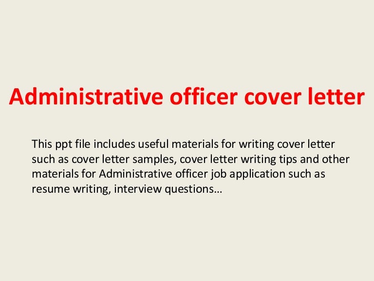 Sample cover letter administrative officer