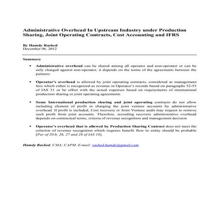 Administrative overhead in_upstream_petroleum_industry