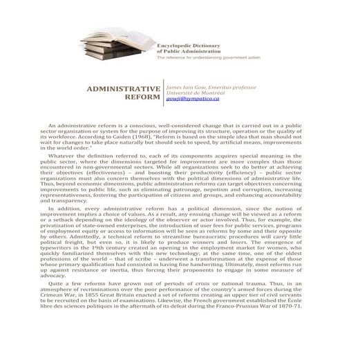 Administrative reform