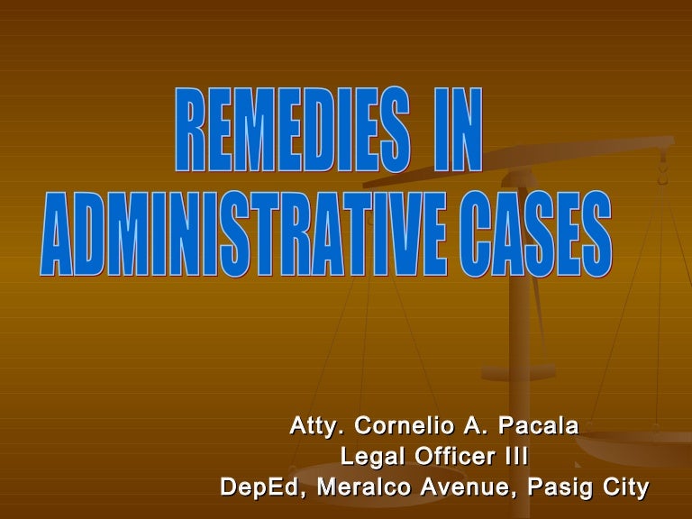 Administrative remedies
