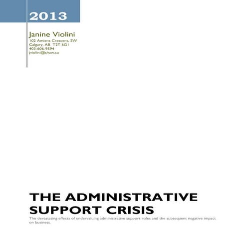 Administrative Support Crisis--Opinion Paper
