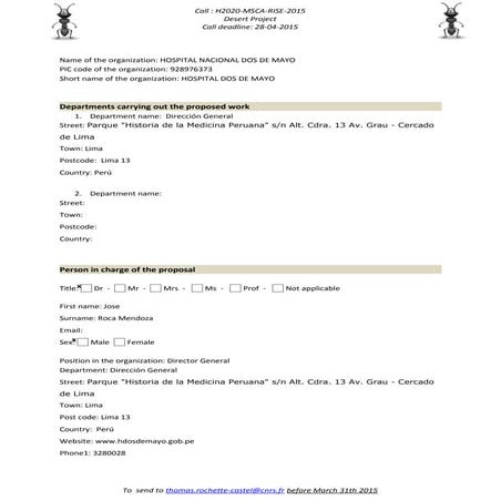 Adminitrative part for rise project international partners