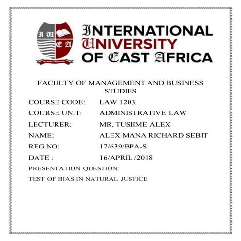 Admin law presentation on test of bias 