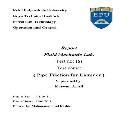 pipe friction for laminar