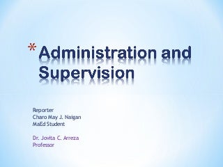 Administration and Supervision in Education
