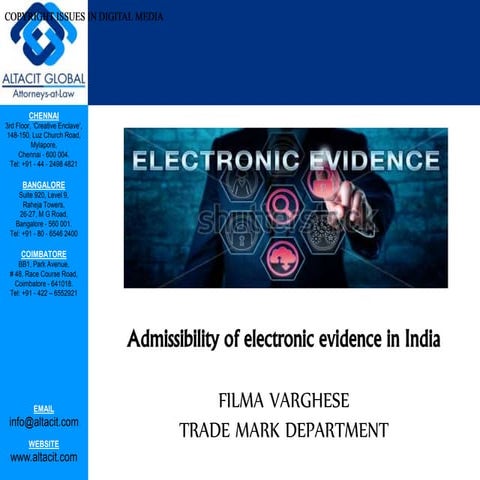 Admissibility of electronic evidence in india