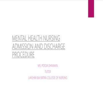 Admission and discharge procedure of psychiatric patients