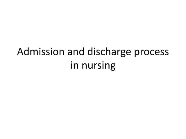Discharge from hospital in nursing | PPTX