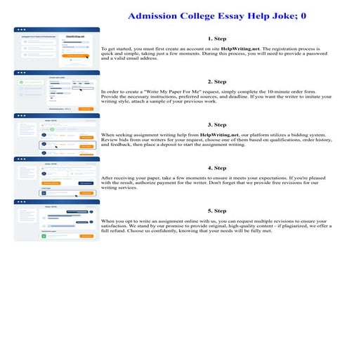 Admission College Essay Help Joke 0. Online assignment writing service.