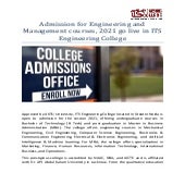 Admission for engineering and management courses