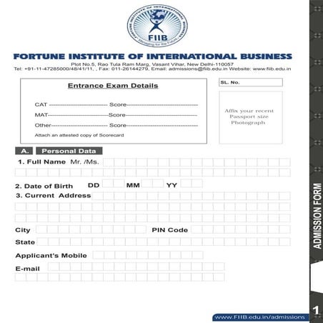 PGDM Admission Form_2012-14