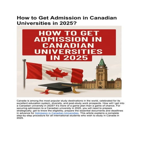 How to Get Admission in Canadian Universities in 2025?