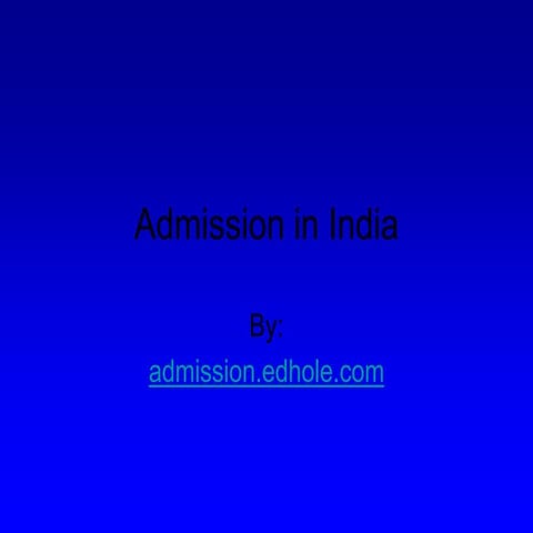 Admission in india