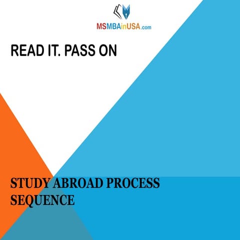 Study Abroad for MS and MBA : Admission Process | PPT
