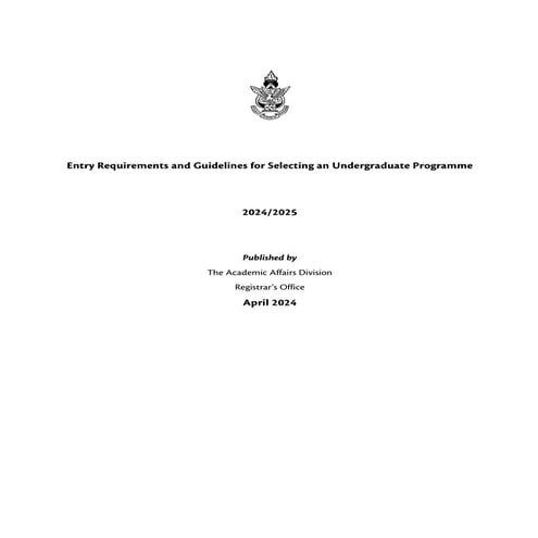 See the requirements for KNUST 2024/2025 undergraduate admissions