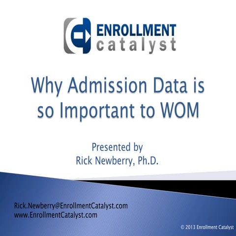Why Admission Data is so Important to Word of Mouth