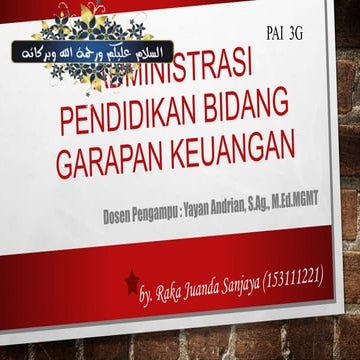 Administrasi Pendidikan Bidang Garapan Keuangan