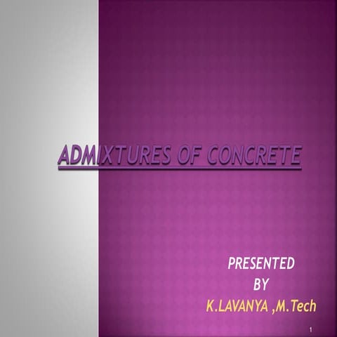 Admixture of concrete