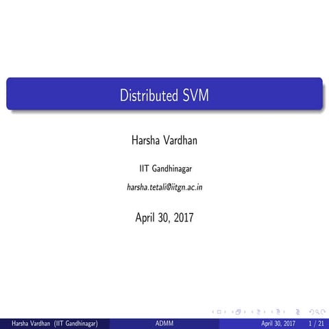Distributed Support Vector Machines