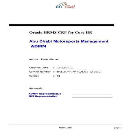 Admm crp oracle hr