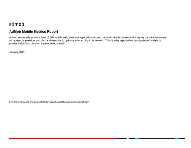 Ad Mob  Mobile  Metrics  Jan 10