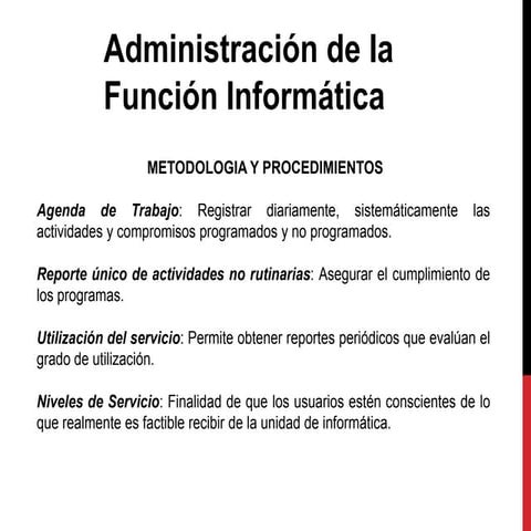 Admon de la función informática