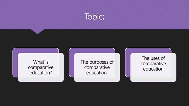 comparative education; meaining, defiation, aim, purpose, (TASNEEMKHOKHAR1280...