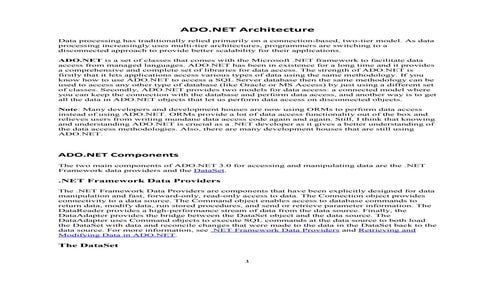 Ado.Net Architecture