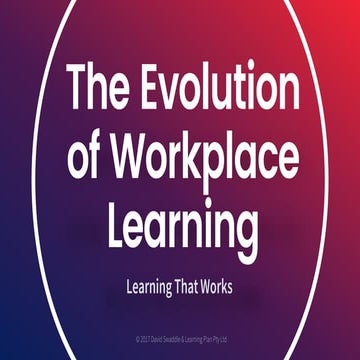 The Evolution of Workplace Learning