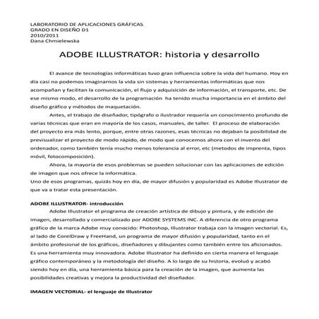 Adobe Illustrator: Historia y Desarrollo (texto)  