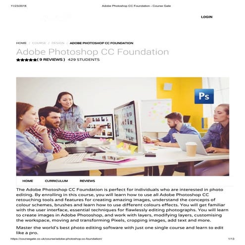 Adobe photoshop cc foundation - course gate