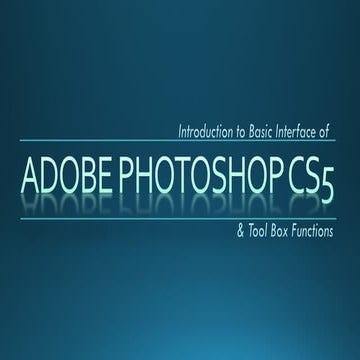 Adobe photoshop cs5 Interface