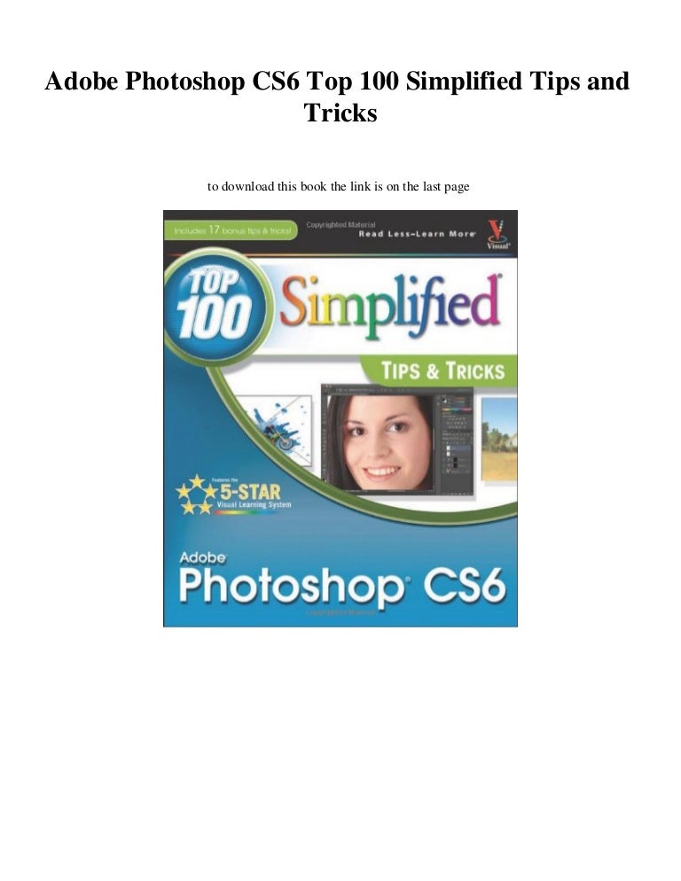 Adobe Photoshop Cs6 Top 100 Simplified Tips And Tricks Discount