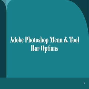 Adobe Photoshop Menu Bar Options presentaion