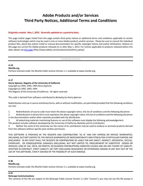 Adobe products eula
