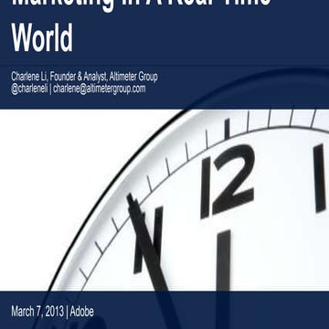 Marketing in the Real Time World