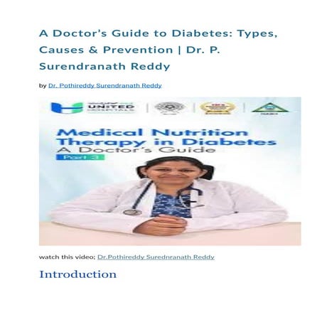A Doctor’s Guide to Diabetes by Pothireddy Surednranath Reddy. pdf | PDF