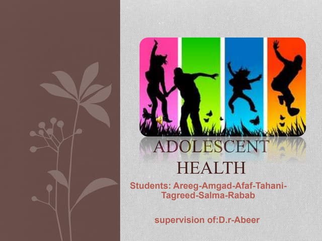 Mental health problems of adolescents and management | PPTX | Mental ...