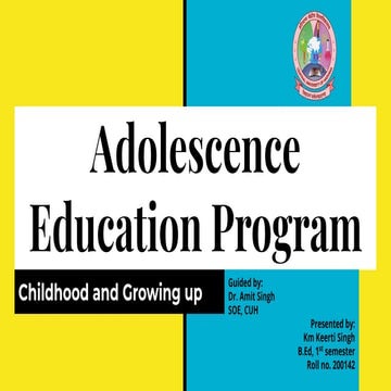 Adolescence Education Program (AEP) 