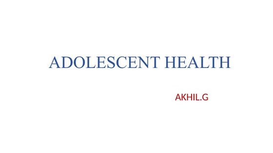 Adolescents friendly health services | PPT