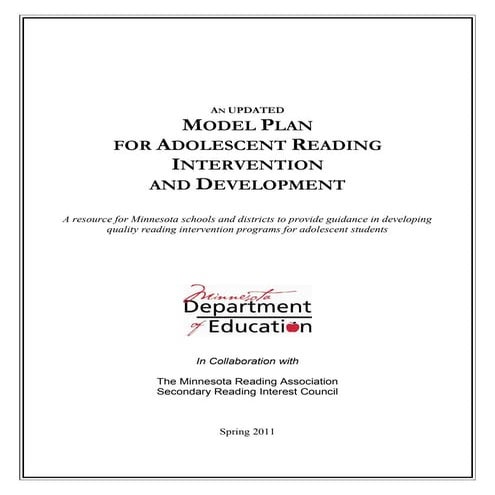 Adolescent model plan[1]