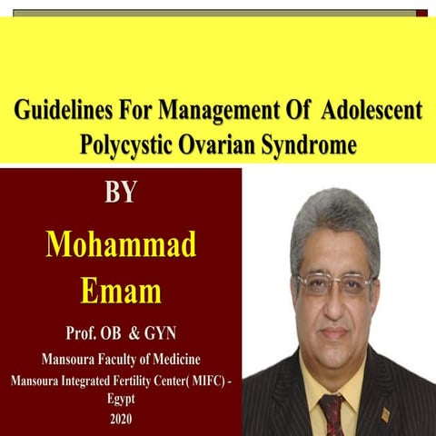 Guidelines For Management Of Adolescent PCOS | PDF