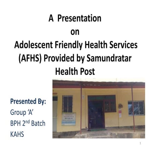 Adolescents friendly health services