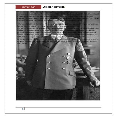 Biografía de Adolf Hitler (resumida) | DOCX