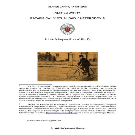 Adolfo vasquez rocca ph.d.   alfred jarry: patafisica, heterodoxia y virtualidad