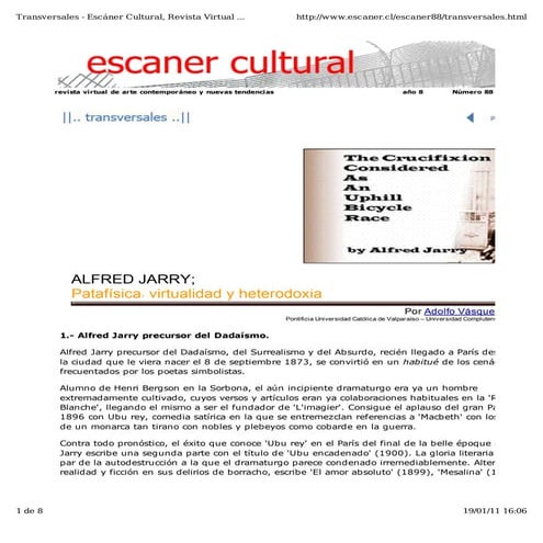 Adolfo vasquezrocca ph. d.   alfred jarry; patafísica, virtualidad y heterodo...