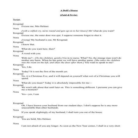 A Doll's House Edited Script | DOC
